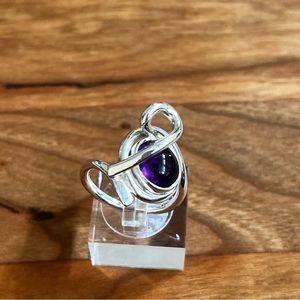 NEW Sterling Amethyst Wire Ring Designer Size 7